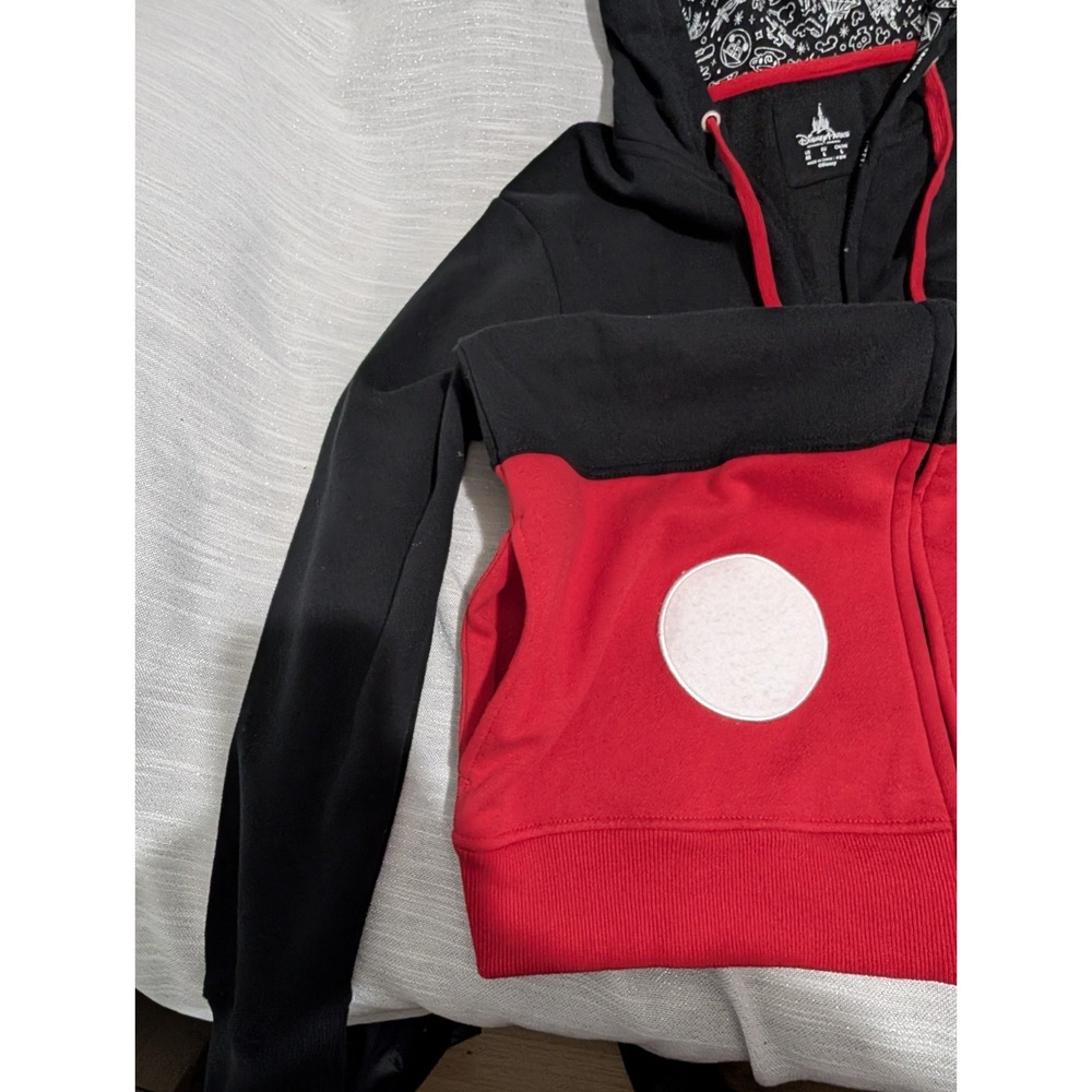 Disney Parks MICKEY MOUSE Hoodie Jacket Men's Medium Ears Pockets Blk/Red NWT - Picture 5 of 10